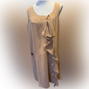 Marni silk ruffled beige/peach dress size 40